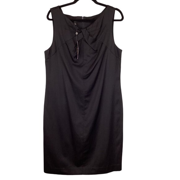 Talbots Womens Dress Size‎ 16 NWT Black Knot-Front Sleeveless Sheath Cocktail - Picture 1 of 10